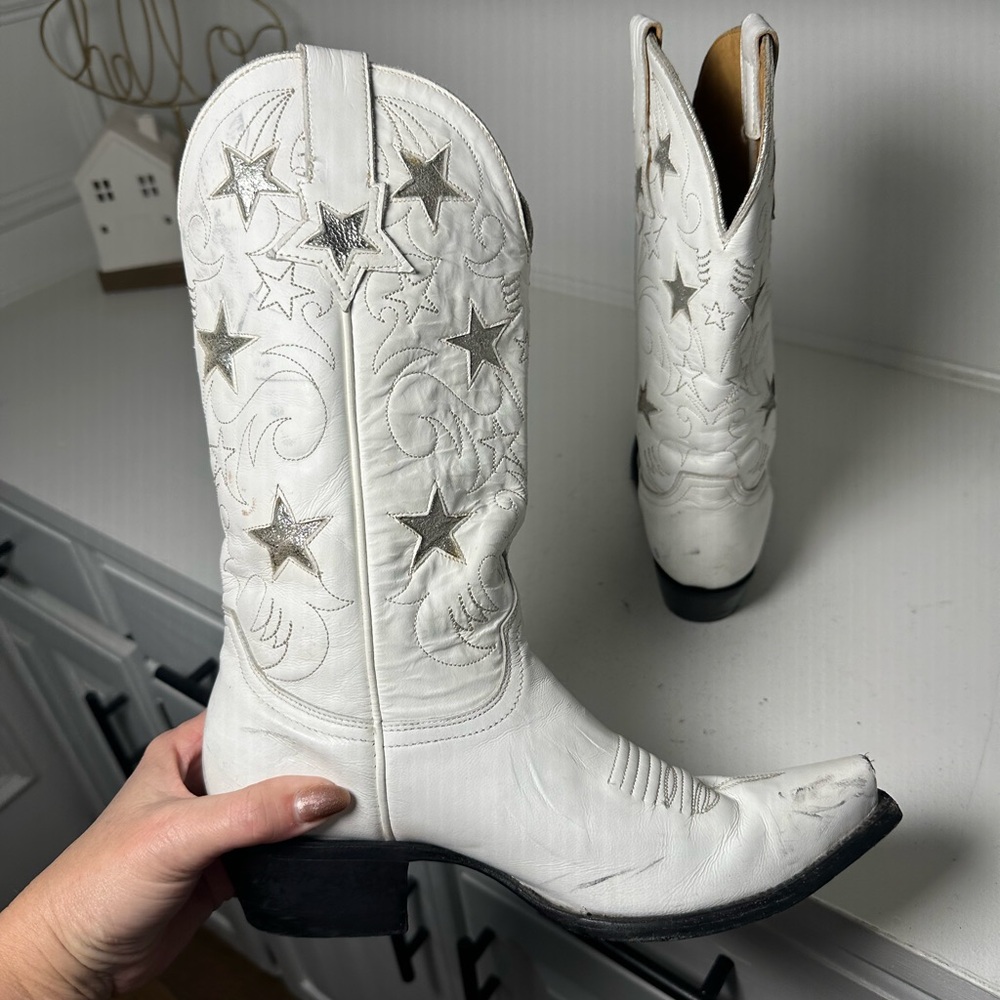 Idyllwind White Star Cowboy Boots Western Embroidered Cowgirl Women’s 7.5B - Picture 7 of 9